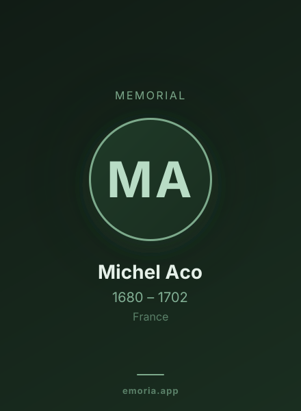 Memorial portrait of Michel Aco