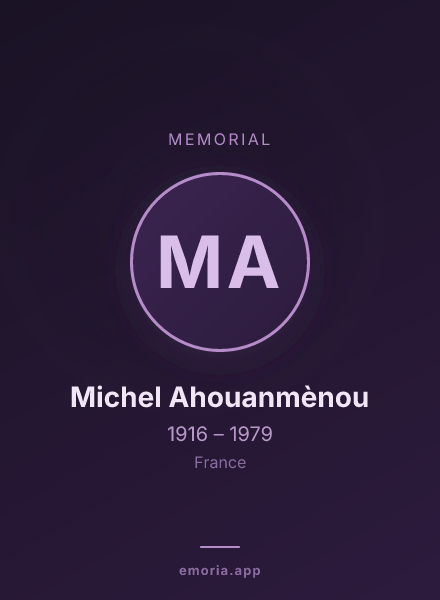 Memorial portrait of Michel Ahouanmènou