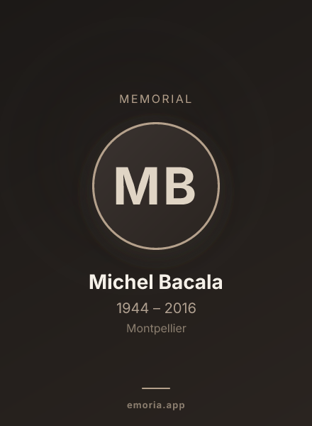 Memorial portrait of Michel Bacala
