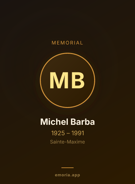Memorial portrait of Michel Barba