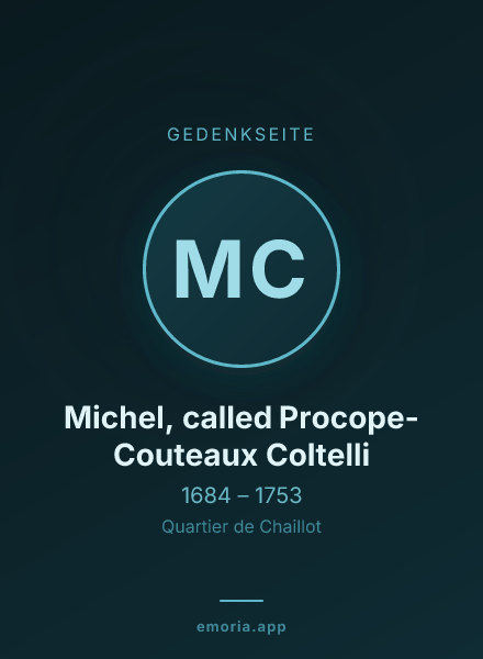 Gedenkportrait von Michel, called Procope-Couteaux Coltelli