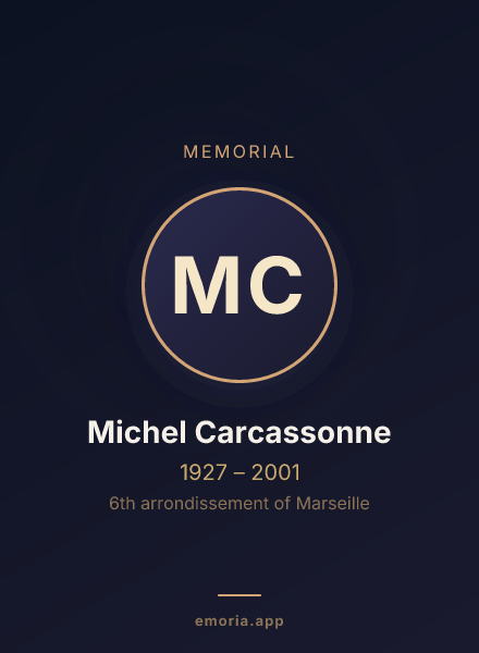 Memorial portrait of Michel Carcassonne
