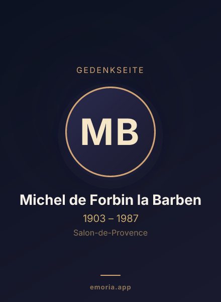 Gedenkportrait von Michel de Forbin la Barben