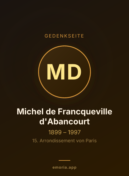 Gedenkportrait von Michel de Francqueville d'Abancourt