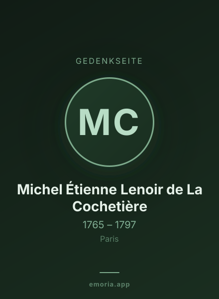 Gedenkportrait von Michel Étienne Lenoir de La Cochetière