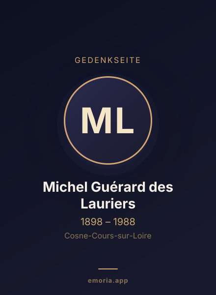 Gedenkportrait von Michel Guérard des Lauriers