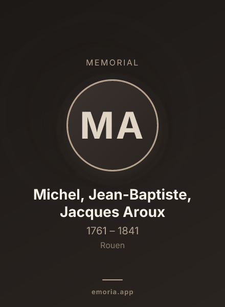 Memorial portrait of Michel, Jean-Baptiste, Jacques Aroux