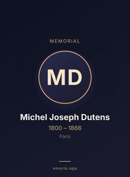 Memorial portrait of Michel Joseph Dutens