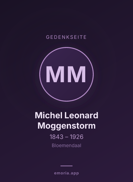Gedenkportrait von Michel Leonard Moggenstorm
