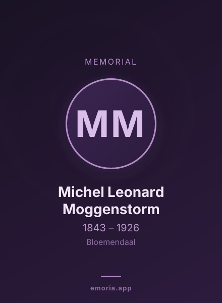 Memorial portrait of Michel Leonard Moggenstorm