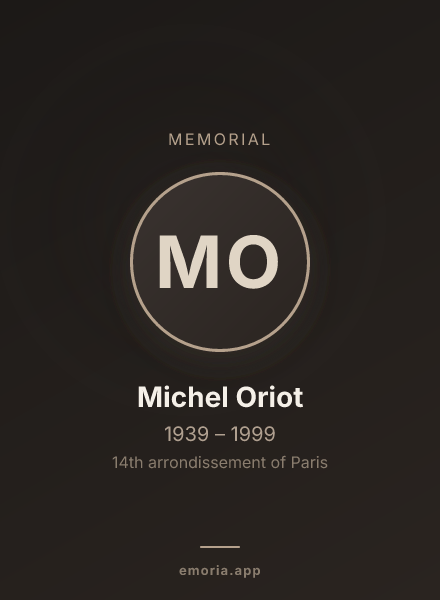 Memorial portrait of Michel Oriot