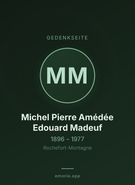 Gedenkportrait von Michel Pierre Amédée Edouard Madeuf