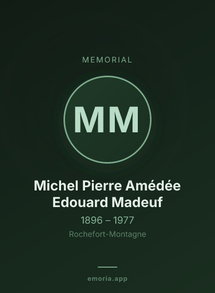Memorial portrait of Michel Pierre Amédée Edouard Madeuf