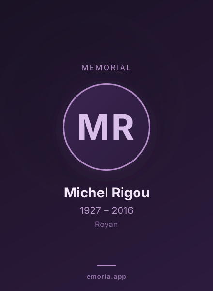 Memorial portrait of Michel Rigou
