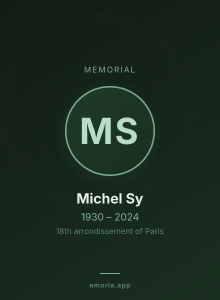 Memorial portrait of Michel Sy