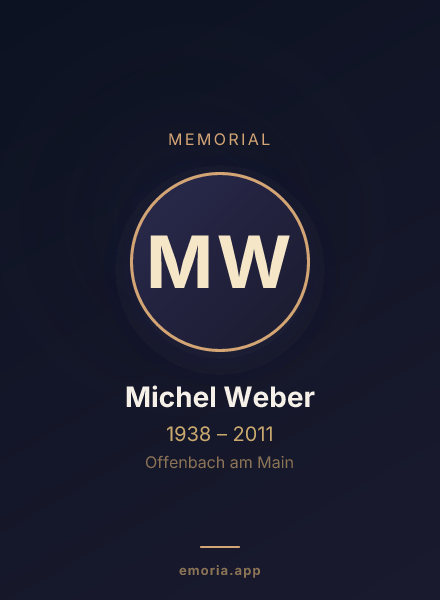 Memorial portrait of Michel Weber