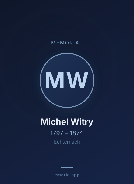 Memorial portrait of Michel Witry