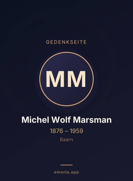 Gedenkportrait von Michel Wolf Marsman