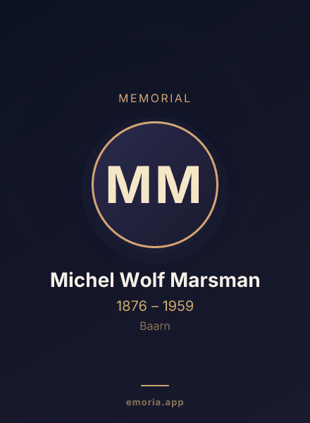 Memorial portrait of Michel Wolf Marsman