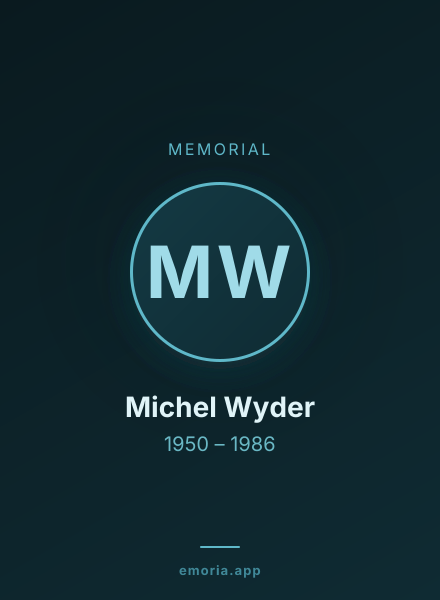 Memorial portrait of Michel Wyder