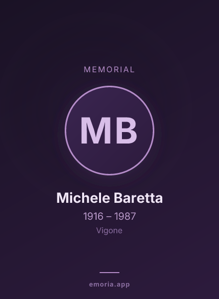 Memorial portrait of Michele Baretta