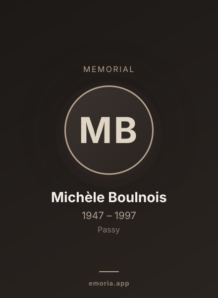 Memorial portrait of Michèle Boulnois