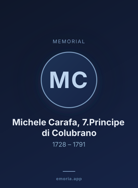 Memorial portrait of Michele Carafa, 7.Principe di Colubrano