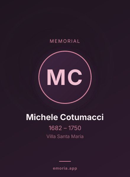 Memorial portrait of Michele Cotumacci