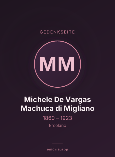Gedenkportrait von Michele De Vargas Machuca di Migliano