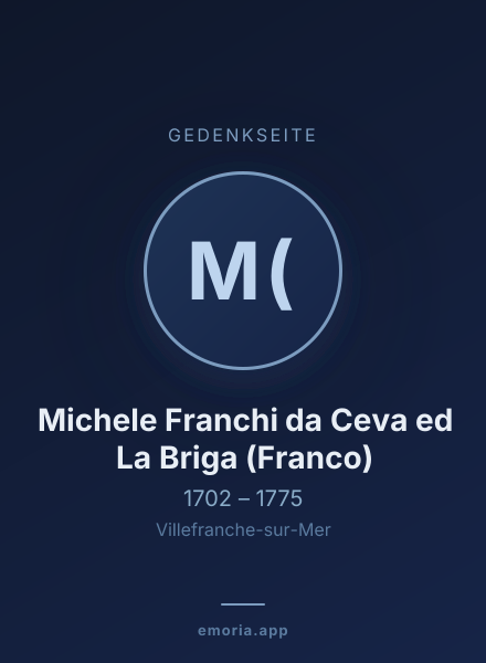 Gedenkportrait von Michele Franchi da Ceva ed La Briga (Franco)
