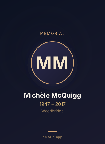 Memorial portrait of Michèle McQuigg