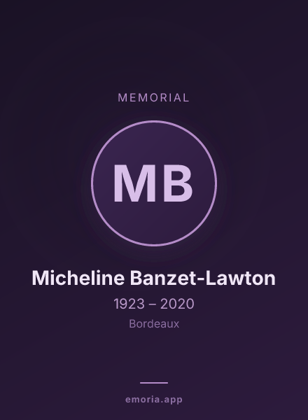 Memorial portrait of Micheline Banzet-Lawton
