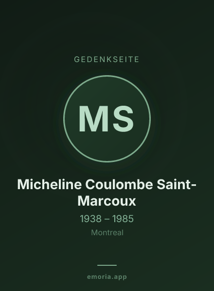 Gedenkportrait von Micheline Coulombe Saint-Marcoux
