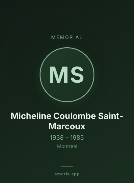 Memorial portrait of Micheline Coulombe Saint-Marcoux