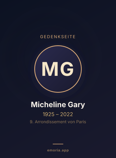 Gedenkportrait von Micheline Gary