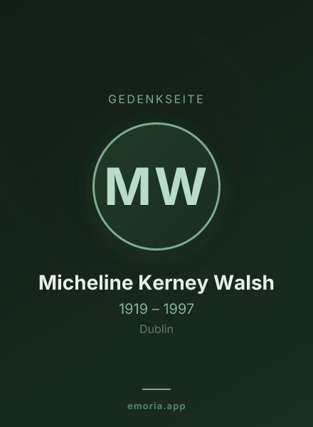 Gedenkportrait von Micheline Kerney Walsh