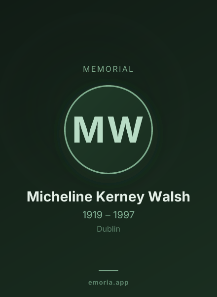 Memorial portrait of Micheline Kerney Walsh
