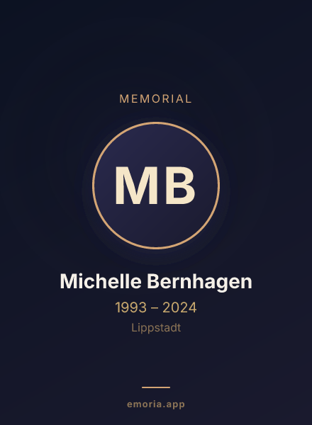 Memorial portrait of Michelle Bernhagen