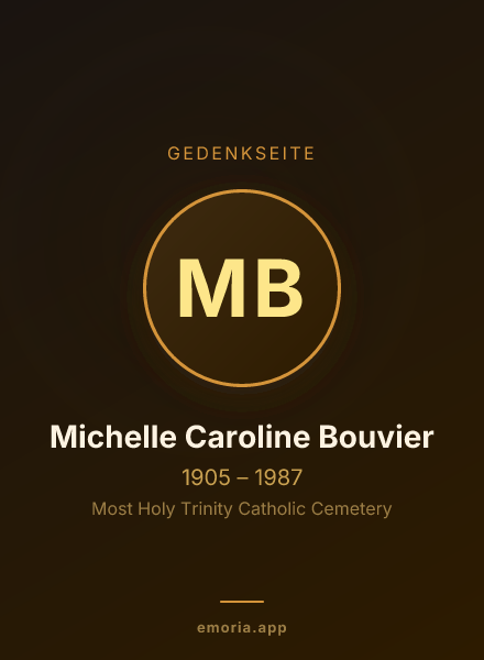 Gedenkportrait von Michelle Caroline Bouvier