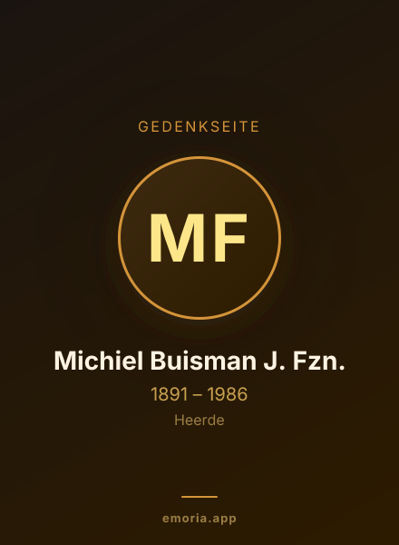 Gedenkportrait von Michiel Buisman J. Fzn.