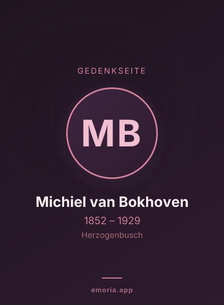 Gedenkportrait von Michiel van Bokhoven