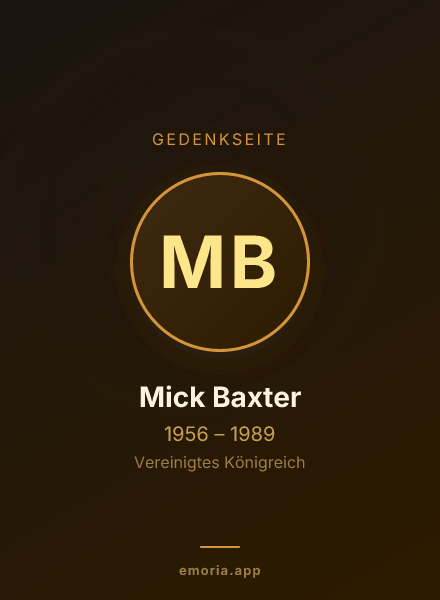 Gedenkportrait von Mick Baxter