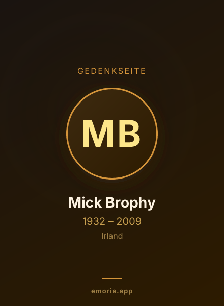 Gedenkportrait von Mick Brophy