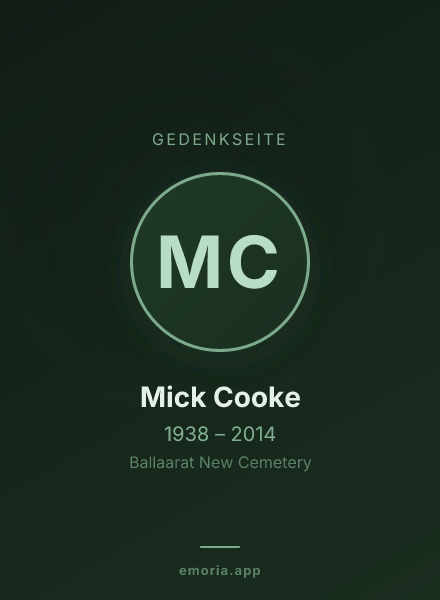 Gedenkportrait von Mick Cooke