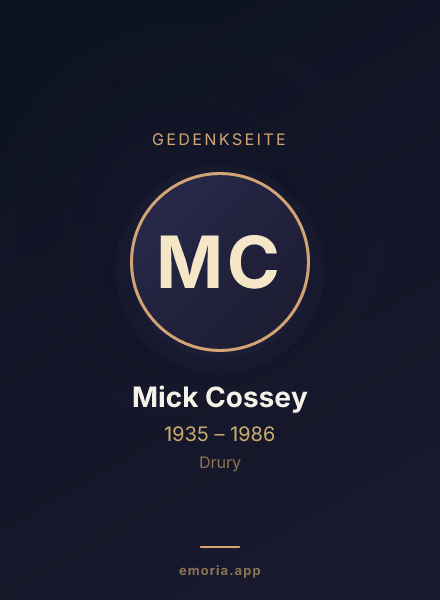 Gedenkportrait von Mick Cossey