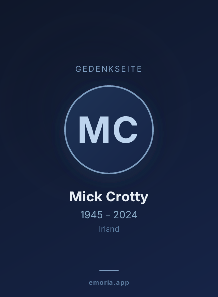 Gedenkportrait von Mick Crotty