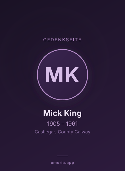 Gedenkportrait von Mick King