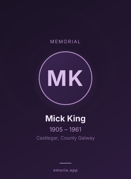 Memorial portrait of Mick King