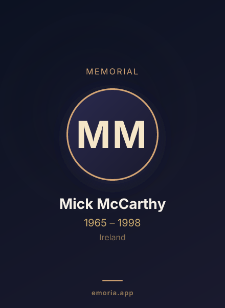 Memorial portrait of Mick McCarthy