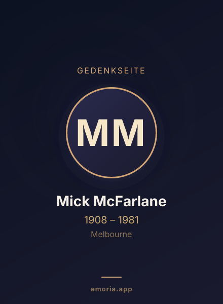 Gedenkportrait von Mick McFarlane